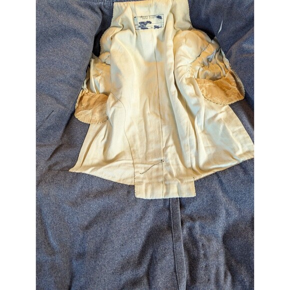1950s West Point Academy Cadet Wool Coat Jacket Military Gray Gold Buttons Small - Picture 8 of 16